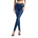 Women's Clothing Jeans Slim High Waist High Elastic Multi Button Skinny Trousers Large Size Women's Pants_mkmklike.com