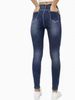 Women's High Waist Stretchy Fleece-Lined Skinny Jeans - Slim Fit Winter Pants With Elastic Comfort (Dark Blue)_mkmklike.com