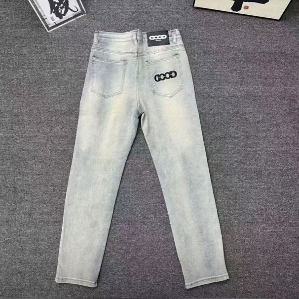 High End Men's Stretch Jeans 2025 Spring Autumn Thick Versatile Straight Leg Slim Fit Tapered Denim Pants_mkmklike.com