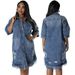 Summer Women's Short Sleeve Denim Jacket Lightweight Trendy Casual Loose Fit Hong Kong Japanese Style Niche Design_mkmklike.com