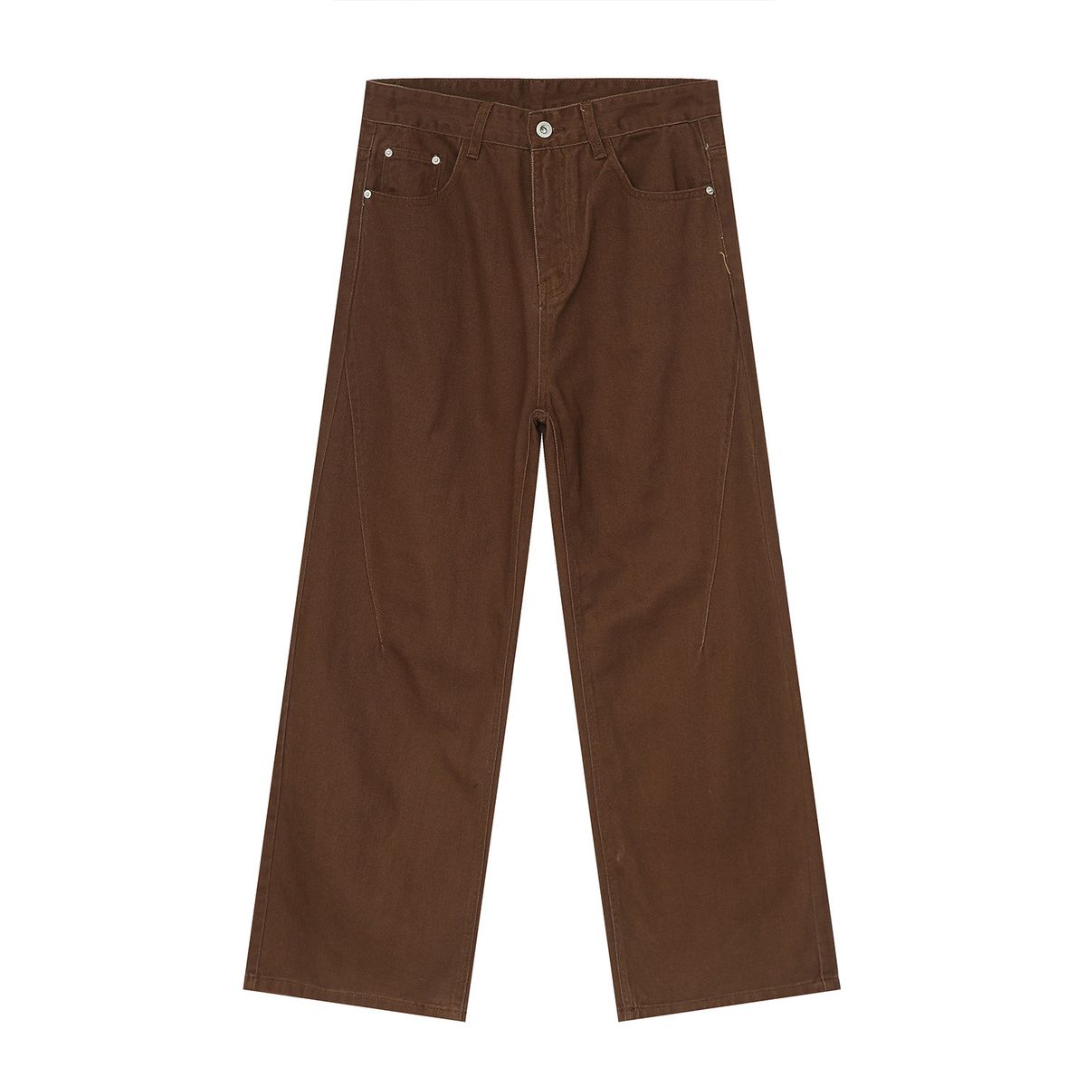 Men's Clothing Style Pure Color Simple Style Straight Loose Basic Jeans_mkmklike.com
