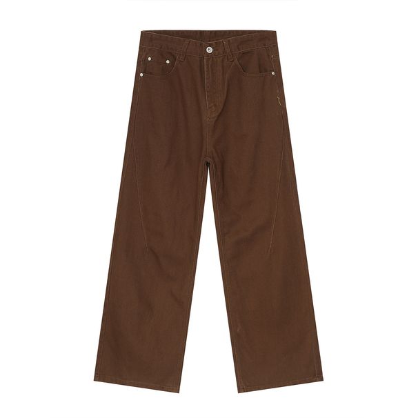 Men's Clothing Style Pure Color Simple Style Straight Loose Basic Jeans_mkmklike.com