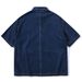 Men's Clothing Washed Pocket Workwear Short Sleeved Denim Shirt Men's And Women's Loose Half Sleeved Shirt Trend_mkmklike.com