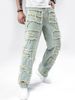 Men's Non Stretch Motorcycle Jeans Straight Leg Street Splicing With Frayed Edges And Holes Denim Pants Trendy Casual High Street Jeans_mkmklike.com