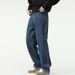 Vintage Washed Blue Jeans For Men - Relaxed Straight Fit Denim Pants (S-XXXL, Unisex 90s Retro Street Style)_mkmklike.com