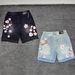 European And American Cross-border Foreign Trade Women's Denim Shorts Y2k Cherry Blossom Embroidery_mkmklike.com