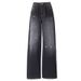 Denim Long Pants With Ink Dot Design, Spotted Fall And Winter Floor-Length Loose Wide-Leg Pants, American Style_mkmklike.com