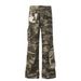 Men's Clothing Street Trend Camouflage Workwear Casual Pants Men And Women Vieb Style Multi Pocket Flared Stitching Trousers_mkmklike.com