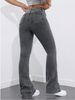 "Russian-Style Flared Jeans For Women – High-Waisted Bootcut Denim Pants (Size 25-32, Greyish Wash)"_mkmklike.com