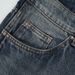 Men's Clothing Exclusive Washed Blue Vintage Jeans Men's Street Stitching Multi Pocket Hem Split Buckle Straight Trousers_mkmklike.com