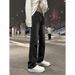 Nordmann Men's Flared Jeans New High Street Washed Retro Casual Pants American Style Loose Straight Black Long Trousers_mkmklike.com