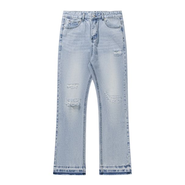 Men's Clothing Niu Wangfeng Niche Trendy Brand American Style Washed Old Loose Men's Hole Cleanfit Jeans_mkmklike.com