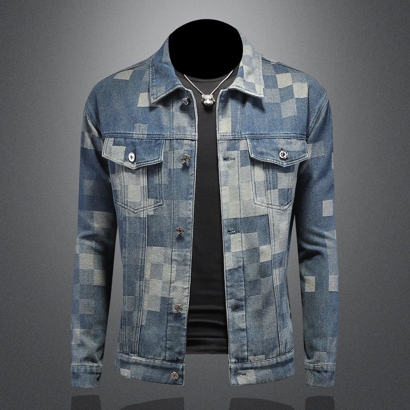 Loom Europe Station 2025 Autumn New Denim Turn-Down Collar Jacket Coat Men's Clothing 7521_mkmklike.com