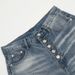 Patterned Texture Button Open Front Jeans For Men American High Street Fashion Brand Straight Long Distressed Wide-Leg_mkmklike.com