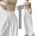 Summer New Style White Pleated Textured Straight-leg Jeans, Plus Size Women's Loose High-waisted Slimming Drapey_mkmklike.com