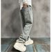 2024 American High Street Jeans Men's Loose Straight Leg Trendy Brand Set Versatile Pants_mkmklike.com