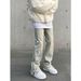 Vintage Washed High Street Jeans For Men - Distressed Tapered Leg With Zip Slit, Retro Straight Fit, Relaxed Trousers For Casual & Streetwear_mkmklike.com