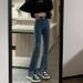 Black Slit Denim Jeans Women, Spring And Autumn 2026 New Model, High-waisted, Slim-fit, Stretchy, Micro-flared Pants For_mkmklike.com