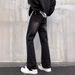 Men's Clothing Black Gradient Flared Jeans High Street Style Straight Leg Slim Fit Long Pants Vibe For Men And Women Spring Collection Retro_mkmklike.com