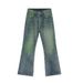 EF JEANS | 2024 New Product, American Retro Street Trend, Green Micro-flared Jeans, Trousers Tide_mkmklike.com