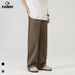 Men's Clothing Wearautumn New Minimalist Brown Jeans Men's Trendy All Match Loose Straight Wide Leg Pants_mkmklike.com