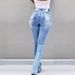 Women's Clothing Fashion Elastic Split Flared High Waist Jeans Women's Trousers_mkmklike.com