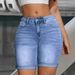 Mid-Rise Slim-Fit Denim Pants For Women – Stretch Comfort, Casual 5/7 Length, Versatile Streetwear Style_mkmklike.com
