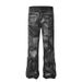 Men's Washed Tie Dye Flared Jeans Vibe Brand American Style Retro Zippered Straight Leg Trousers Cool Heavy Duty Niche_mkmklike.com