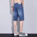 Men's Ice Silk Denim Shorts - Lightweight Tencel Fabric, American Retro Workwear Style, Breathable Summer Casual Shorts_mkmklike.com