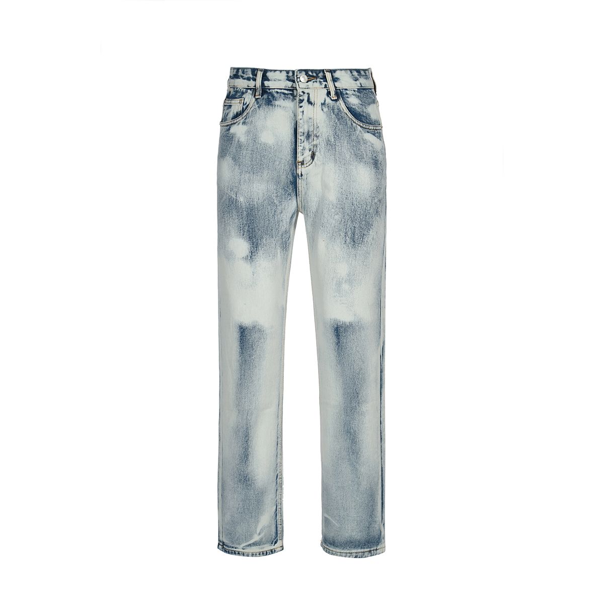 Men's Clothing Retro Straight Loose Washed Tie Dyed Straight Zipper Jeans Casual Trendy Men's_mkmklike.com
