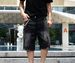 2026 Men's Denim Shorts Style Exclusive Hot Fix Rhinestone Frayed Hem Five Point Mid Length Trousers Riding Breeches Summer_mkmklike.com