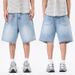 New Summer Trendy Brand Washed Ripped Denim Shorts For Men, Casual, Loose, Straight Leg, Five Point Pants, In Stock._mkmklike.com
