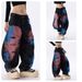 Men's & Women's Graffiti Print Wide Leg Jeans – Dopamine-Inspired Colorful Streetwear Pants With Artistic Design & Oversized Fit_mkmklike.com