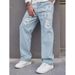 Men's Retro Loose Straight Jeans – American High Street Vintage Denim Pants (S-XXXL, Light/Dark Blue/Black/White)_mkmklike.com
