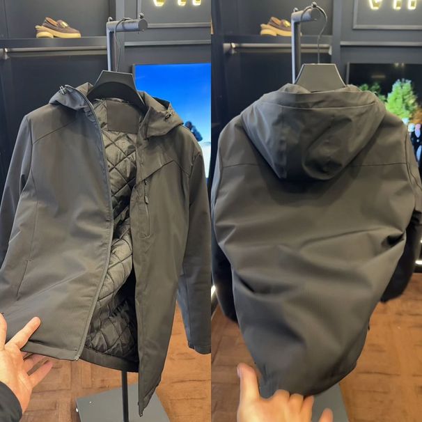 Autumn Winter Cotton-Padded New Versatile Casual Business Style Hooded Men's Jacket Coat High-End_mkmklike.com