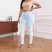 Direct From The Manufacturer: 2022 Spring/Summer New European American Blue And White Gradient High-Waisted Butt-Lifting_mkmklike.com
