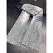 Unisex High Street Flare Jeans With Angled Lightning Design, Slim Fit Vintage Washed Denim Pants For Leg Lengthening Effect_mkmklike.com
