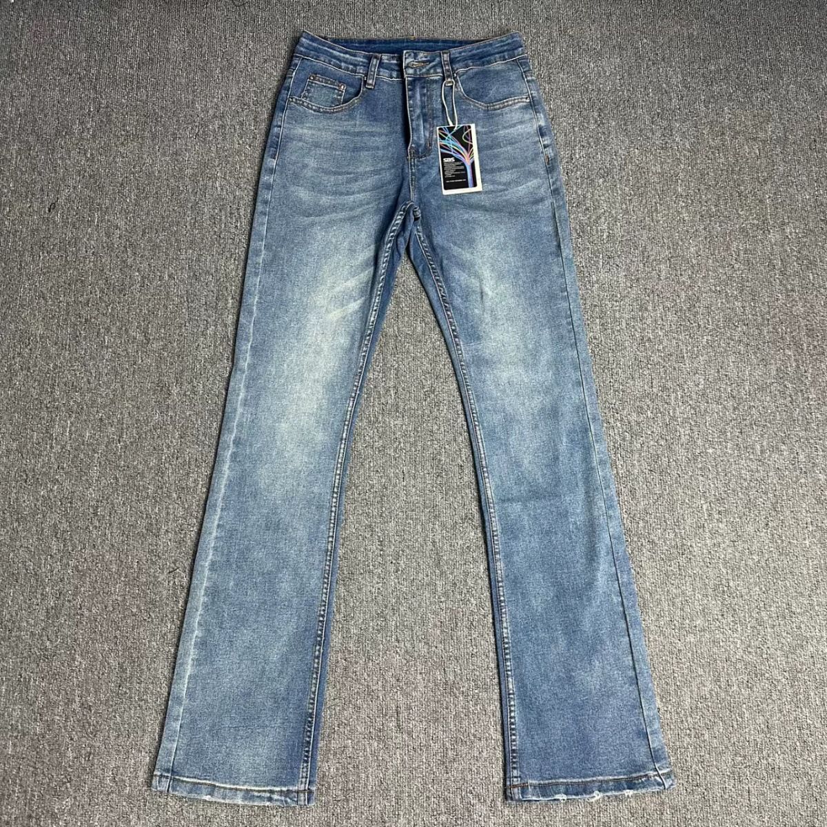 Men's Clothing Men's Flared Jeans - Cleanfit Washed Denim | Retro Slim Bootcut Trousers_mkmklike.com