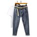 New Embossed Retro Jeans Men's Elastic Nostalgic American Jeans Men's Thin Loose Washed Fat Pants Men_mkmklike.com