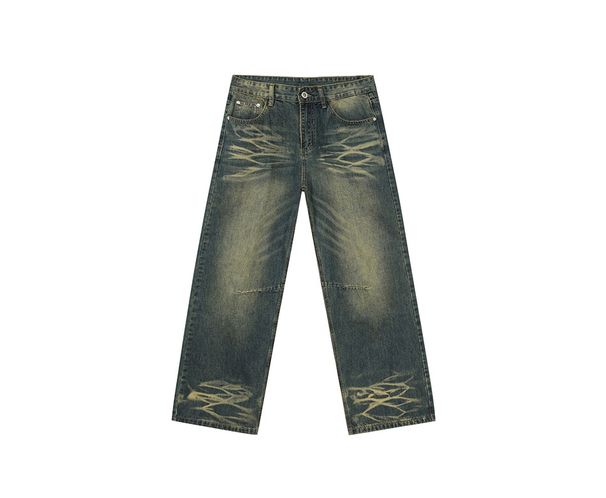 EF JEANS | 2025 New American Retro Old Water Ripple Design Stylish Straight Jeans Casual Pants_mkmklike.com