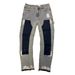 Men's Clothing Men's Denim Cargo Pants, European And American Fashion, Popular On Instagram Style, Stretch Patch Denim Layered Flared Pants 05_mkmklike.com