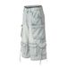 Men's Clothing Retro High Street Multi Pocket Distressed Washed Workwear Jeans Men's Trendy Street Loose Straight Shorts_mkmklike.com
