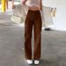 Women's Clothing New Solid Color Jeans For Women, Loose And Slim, High Waisted Straight Pants For Women, Casual Trousers_mkmklike.com