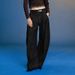 Women's Clothing Retro Original Color Denim Black Scimitar Wide Leg Casual Straight Loose Denim Trousers For Men And Women_mkmklike.com