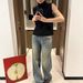Women's Clothing Retro Washed Blue Straight-Leg Jeans – Relaxed Mid-Rise With Cat Whisker Details (XS-L)_mkmklike.com