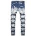 Men's Clothing Slim Fit Digital Print Slim Fit Jeans For Men High Street Style Ripped Monkey Whiskers Trendy Street Wear_mkmklike.com
