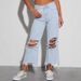 Spot cross border women's clothing 2025 new European and American retro wide leg pants loose straight jeans ripped trousers women_mkmklike.com