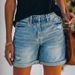 Women's Clothing High-Waisted Denim Shorts – Distressed Rolled Hem & Straight Leg | S-XXL_mkmklike.com
