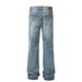 Washed Denim Long Trendy Brand High Street Men's American Style Loose Casual Distressed Straight-Leg Wide-Leg Pants_mkmklike.com