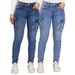 Distressed High-Waist Jeans With Side Pockets – Stretch Denim Skinny Pants For Women (S-2XL, Dark Blue/Light Blue)_mkmklike.com